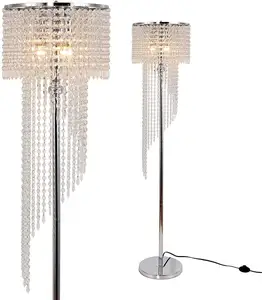 현대 스타일 크롬 마무리 크리스탈 플로어 램프 코너 램프 거실