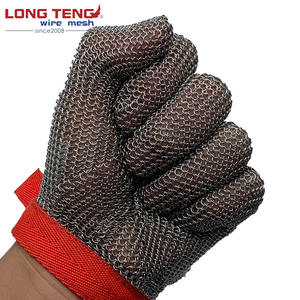 Gants en <span class=keywords><strong>maille</strong></span> métallique tissée en acier inoxydable pour l'écaillage des huîtres Filet <span class=keywords><strong>de</strong></span> poisson Traitement des aliments Coupe en cuir uni - Product Image 3