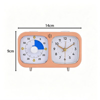 Jam Alarm Visual Layar Ganda untuk Anak-Anak & Pelajar Pengatur Waktu Senyap dengan Bahan Plastik ABS Desain Minimalis