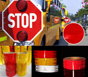 Micro adesivo prismatico bianco giallo rosso marcature di sicurezza radio rotola camion pezzo 104R nastri riflettenti - Product Image 6