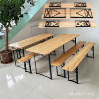 Ensemble table et banc pliants en bois massif de style européen pour l'extérieur, table à manger rectangulaire pliable pour Beer Pong, usage commercial, hôpitaux, hôtels