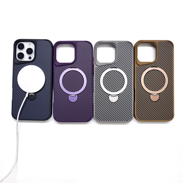 Acrylic Magnetic Holder Ins Style Phone Case for iPhone 17 Pro Max 16 Plus 2-in-1 armor Protective Cover