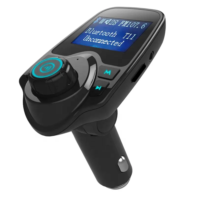 AGETUNR T11 Bluetooth V5.0 mp3 FM transmitter with AUX, dual USB Output, DC5V 2.1A charging, display car voltage Stereo Player