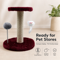 Tour pour chat en corde de sisal en gros avec perchoir rond en peluche, jouet à ressort et jouet suspendu pour chatons et petits chats OEM