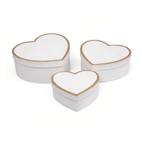 Vente de boîtes à fleurs en forme de cœur en carton rigide faites à la main de haute qualité avec estampage pour la Saint-Valentin