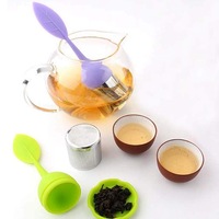 Infusor de té de acero inoxidable con hojas sueltas, vaporizador de té de silicona