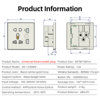 Untuk Smart Life WiFi Wall Switch Socket dengan USB QC3.0 Bahan PC/ABS Stopkontak Universal