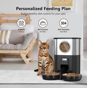 Distributeur automatique d'aliments pour animaux de compagnie, étanche IPX5, en plastique de qualité alimentaire, 5L, rechargeable, avec motif solide, pour petits chiens de tous âges - Product Image 5
