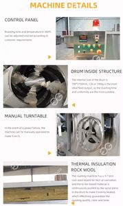 เครื่องคั่วถั่วลิสงอัตโนมัติแบบใช้แก๊สขนาดเล็ก พร้อมถังไฟฟ้าคู่ สำหรับคั่วถั่วลิสง - Product Image 6