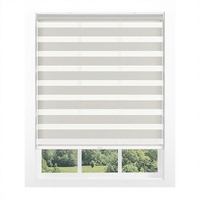Stores enrouleurs zébrés intégrés à installation facile, commande manuelle, tissu polyester moderne, toucher doux, matériau durable, sans perçage