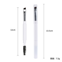 Réutilisable Double Extrémité Fluffy Lash Shampooing Lavage Nettoyant Mini Mascara Brosse De Nettoyage Tête Cils Mascara Baguette Courbe Cas En Gros