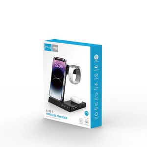 Venta al por mayor cargador inalámbrico soporte Pad 6-en-1 estación de carga rápida para <span class=keywords><strong>iPhone</strong></span> para <span class=keywords><strong>Apple</strong></span> <span class=keywords><strong>Watch</strong></span> para Samsung <span class=keywords><strong>Watch</strong></span> artículo de viaje - Product Image 5