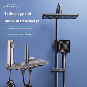 Robinet thermostatique à quatre sorties d'eau, design touches de piano, grande étagère, corps en laiton poli, jet doux pour appartement - Product Image 3