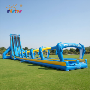 Toboggan aquatique gonflable commercial super grand Winsun, matériau PVC, certifié CE, installation facile, taille et logo personnalisés pour une utilisation en extérieur - Product Image 1