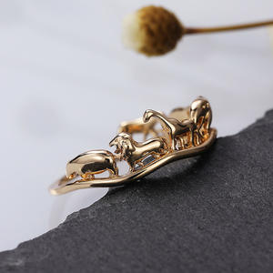 Anello in lega a forma di animale Q291 placcato oro 18 carati, gioiello unisex alla moda, regalo per lei e per lui - Product Image 4