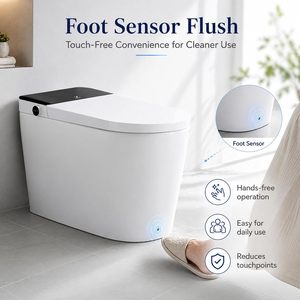 Inodoro Inteligente Moderno de Una Pieza con Altura Confortable, Sensor de Pie, Descarga Doble, Asiento de Cierre Suave, Sin Tanque, Accesorio de Baño - Product Image 5