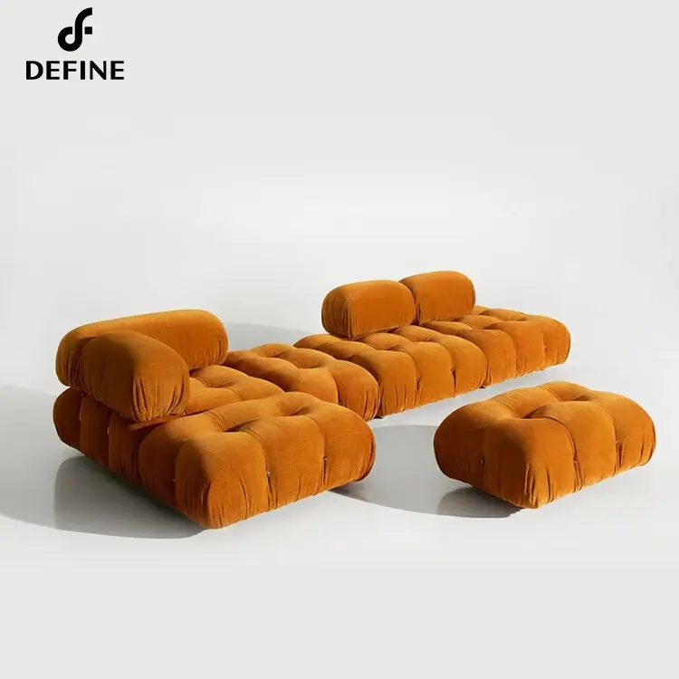 Living Room Furniture Modern Design Sectional Velvet Mario Bellini Boucle Modular Sofa