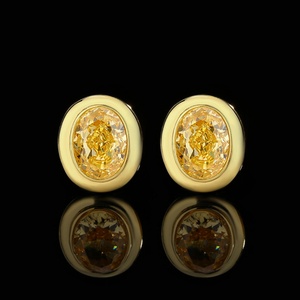 High Quality Eco-friendly Copper Oval Cut 10*12-7*9mm Purple Zircon Gold Plated Bezel Setting Necklace <b>Earrings</b> <b>Set</b> Jewelry <b>Set</b> - Product Image 4