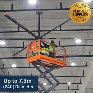 Ventilateur <span class=keywords><strong>de</strong></span> plafond industriel <span class=keywords><strong>de</strong></span> 24 pieds HVLS à refroidissement par air, moteur IE5 PMSM à entraînement direct, pour centre d'expédition e-commerce et entrepôt - Product Image 2
