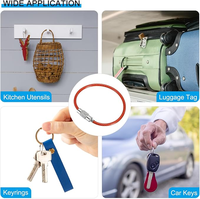 Cordon porte-clés en acier inoxydable avec boucle de fixation pour porte-clés, attache pour étiquette d'identification de bagage et attache à vis pour accessoire de valise de voyage
