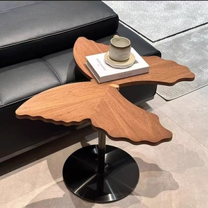 <b>Modern</b> Wood <b>Coffee</b> <b>Table</b> With <b>Black</b> Metal Base Minimalist Living Room Furniture Handmade Design - Product Image 1
