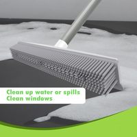 Balai en caoutchouc pour poils d'animaux Brosse de sol pour épilateur de chien avec raclette intégrée Balai en silicone adapté à toutes les surfaces