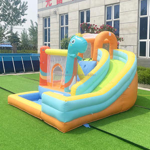 Château gonflable blanc Oxford avec <span class=keywords><strong>toboggan</strong></span> rotatif, <span class=keywords><strong>piscine</strong></span> et trampoline pour enfants - Product Image 5
