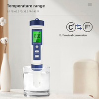 Stylo testeur d'eau portable multi-paramètres, résultats rapides, bandelettes de test remplaçables utilisées pour l'eau potable, l'aquaculture, les tests d'eau de mer