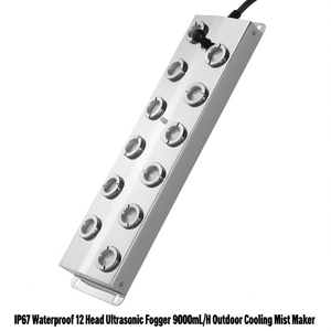 Brumisateur ultrasonique 12 têtes 9000 ml/h étanche pour extérieur en acier inoxydable - Product Image 1
