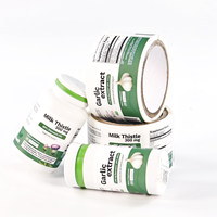Etiquetas de suplementos de vitamina de vinilo impermeables personalizadas directas de fábrica con punto 3D mate UV para botellas de pastillas para el cuidado de la salud