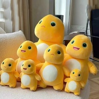 Boneka Dinosaurus Kuning Multi-ukuran Grosir, Mainan Boneka Lembut Isi Kapas PP, Dekorasi Rumah, Hadiah Liburan