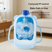 Support de poche souple en plastique motif petit ours, récipient anti-écrasement pour purée de fruits, outil d'alimentation indispensable, accessoires de soin pour bébé