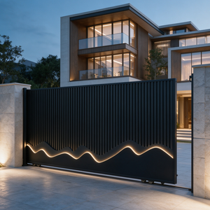 Portail coulissant cantilever industriel automatique, portail coulissant de garage peint, portail d'entrée de villa en aluminium thermolaqué - Product Image 2