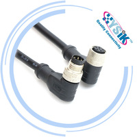 Conector de Panel SACC-E-M8MS-5CON-M8 M8 Codificado A/B de 5 Pines y 90 Grados, Enchufe de PCB Blindado para Conectores de Sensores Industriales