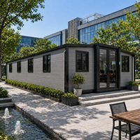 Villa de Luxe Préfabriquée Prête à Habiter avec 2 Chambres, Maison Conteneur Extensible de 20 Pieds, Mini-Maison Mobile Préfabriquée