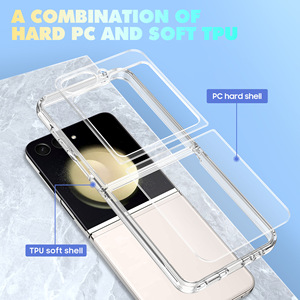 עבור גלקסיה Samsung z z להעיף 5-תיק שקוף מתקפל רך tpu קשה גביש טלפון pipe z גלקסיה 3 6 5g כיסוי ברור - Product Image 2