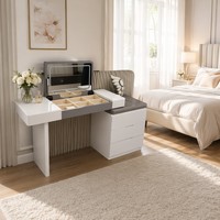 Table de toilette de luxe italienne à tiroirs escamotables, laquée, pour chambre à coucher, prix d'usine