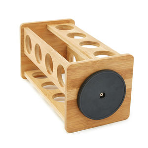 Organisateur de rangement rotatif pour épices en bambou avec 16 bocaux en verre, support de rangement pour épices sur comptoir de cuisine - Product Image 3