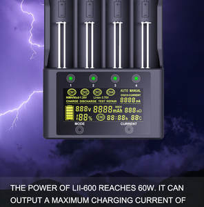 מטען Lii-600 litokala <span class=keywords><strong>4</strong></span> שקית l-ion 3.7v <span class=keywords><strong>nimh</strong></span> 1.2v מטען סוללה עבור 18650 26650 21700 26700 aaaa 12v <span class=keywords><strong>5a</strong></span> מתאם - Product Image 4