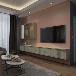 <b>TV</b> <b>Cabinet</b> Modern Luxury <b>Wall</b> Unit Design for Living Room Furniture with Floating <b>Wall</b> <b>Mounted</b> Stand - Product Image 2