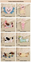 Patch en tissu personnalisable multi-usage en feutre non tissé de polyester brodé, motif cœur de chien saucisse de dessin animé, auto-adhésif