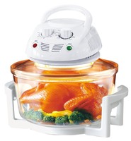 Four à convection halogène 12L avec friteuse à air intégrée et bol transparent, appareil de cuisson électrique de comptoir
