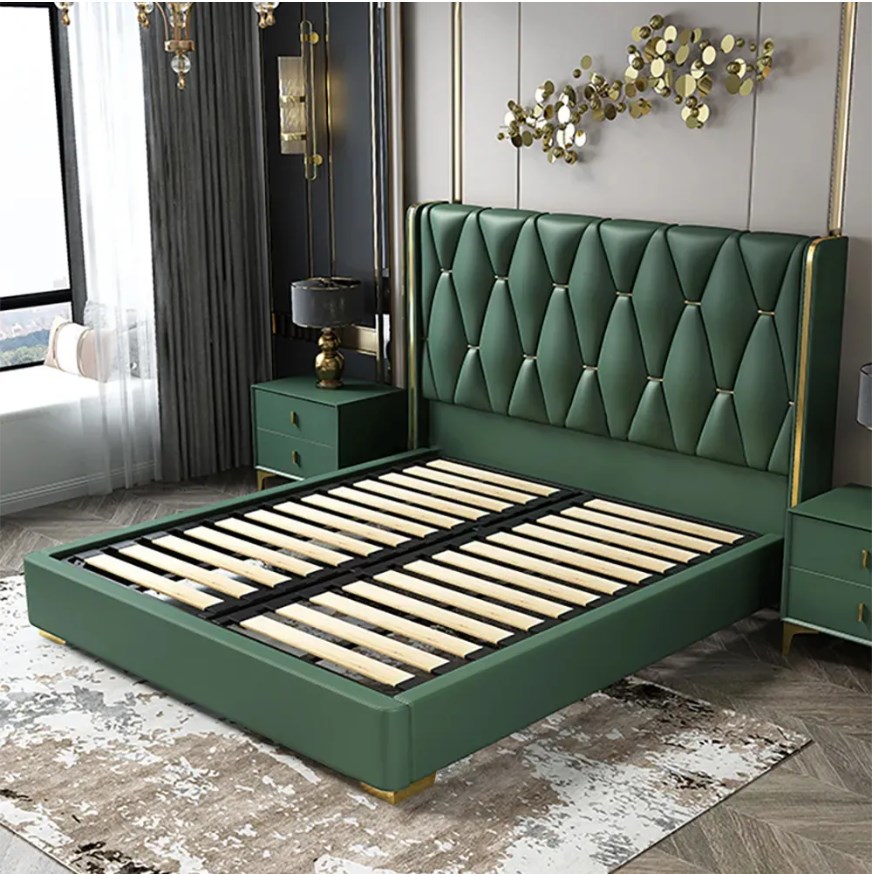 wood slats queen upholstered platform bed green low profile bed
