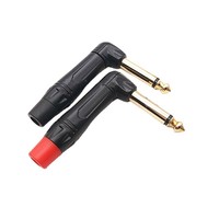 Prise jack TS 1/4 pouce compatible avec microphone, haut-parleur, prise coudée 6,35 mm, adaptateur stéréo mono mâle, connecteur de câble audio