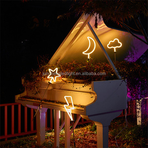 Màu đỏ trắng và màu xanh Đèn năng lượng mặt trời cho bên ngoài thứ 4 của July trang trí ngoài trời, 4 lớn Neon Sao Pathway đèn - Product Image 1