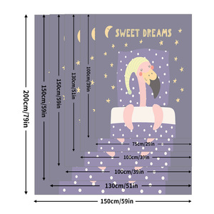 Couverture en flanelle imprimée flamants roses Sweet Dreams, rectangulaire, anti-boulochage, lavable en machine, pour usage domestique en hiver, style moderne - Product Image 4