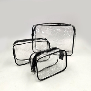 Bolsa de Aseo Transparente Impermeable, Portátil, para Viaje, Almacenamiento de Cosméticos, Rectangular, con Cierre de Cremallera, 1-3L, PVC, Multifuncional - Product Image 3