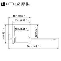 Profilé en aluminium pour bande LED RGB encastrée avec diffuseur opale pour éclairage commercial linéaire de plafond et de mur en cloison sèche