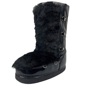 High Quality Grid Soft Faux Fur Snow Boots with Shoelace Platform Winter <strong>Booties</strong> for Women - Product Image 2