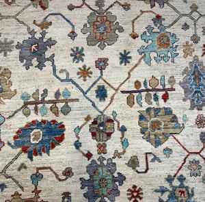 Alfombra de lana turca Oushak hecha a mano (8 '4 "x 9' 10") para sala de estar, diseño personalizado y tamaño disponible - Product Image 4